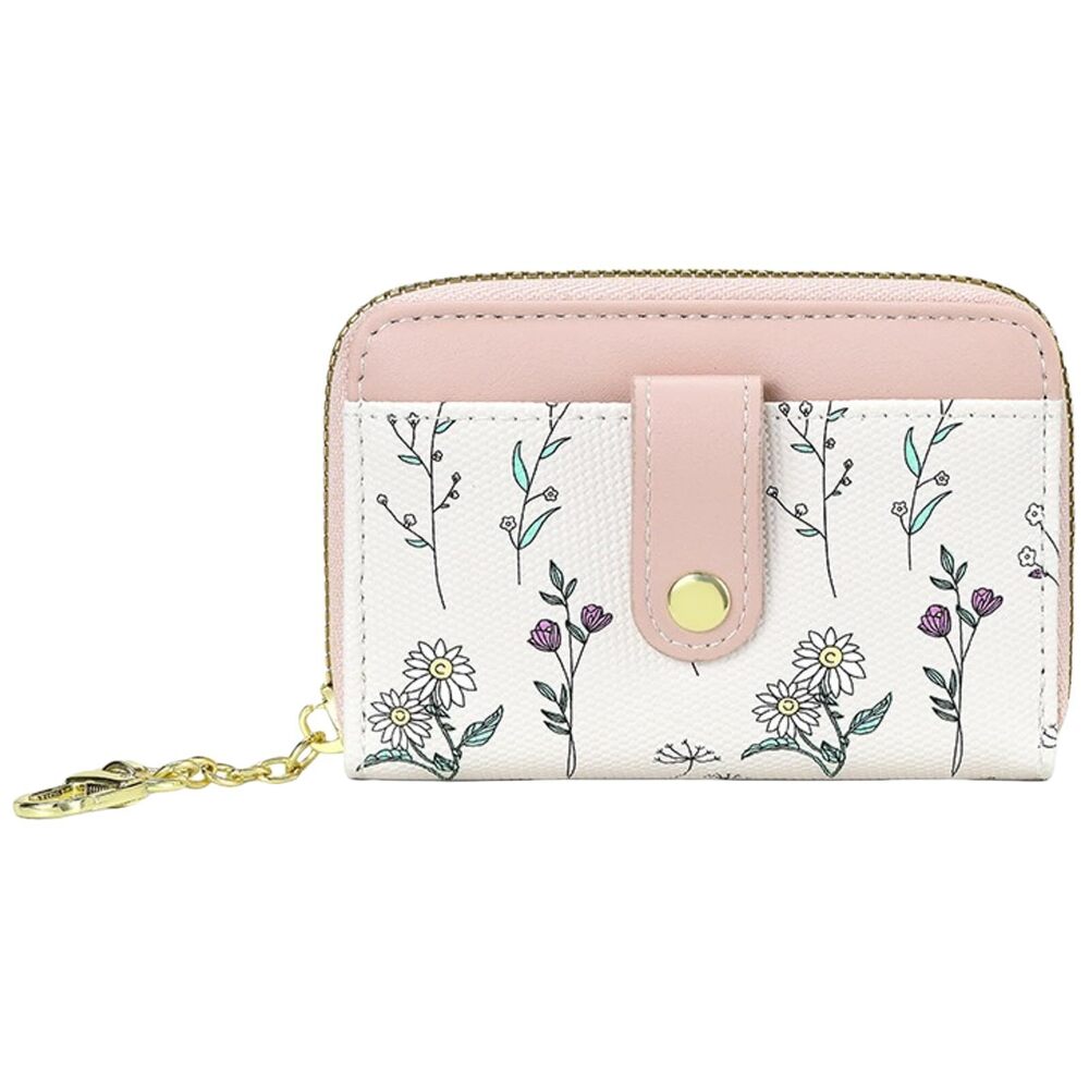 5622 Keychain Coin Purse Small Zipper Mini Change Purse Wallet Cute Flower